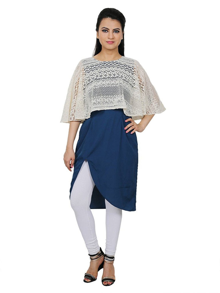 Buy Off White Cotton Jacket Style Plus Size Tunic Party Wear Online at Best  Price | Cbazaar